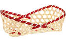 Corbeille bambou - liseré rouge : Trays, baskets
