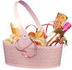 Pink hamper : Trays, baskets