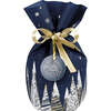 Non-woven polypropylene bag, blue/white/gold with fir tree decor : Bags