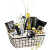 Black metal basket with fabric lining : Trays, baskets