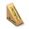 50 Kraft cardboard sandwich boxes with window  : Vaisselle snacking