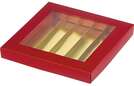 Cardboard chocolate gift box, red/gold : Boxes