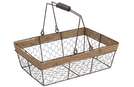 Rectangular aged-look metal and rope basket : Trays, baskets