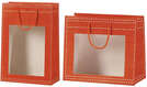 Orange paper bags with PVC window  : Jars packaging