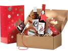 "Season's Greetings" sleeved kraft cardboard gift box, rectangular, red : Boxes