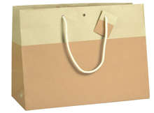 Chic two-tone bag with caulk beige edge : Bags