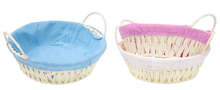 Pack of 3 Round paper ropes baskets + handles : Trays, baskets