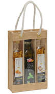 Hessian bag for 3 bottles of olive oil : Bottles packaging