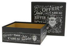 "Vintage" square gift box, black : Boxes