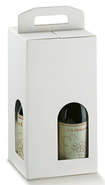 Economy cardboard carry box for 4 bottles, white : 
