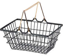 Mini metal basket, black : Trays, baskets