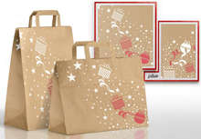 Recycled brown kraft paper Christmas gift bags : Bags