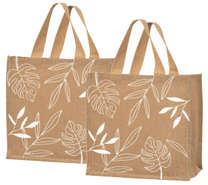 Jute tote bags with plants design : Bags