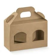 Smooth cardboard carry box for 2 jars, height 9cm : Jars packaging