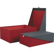 Coffret en carton rouge et gris : Boxes