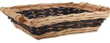  Wicker and tinted wood basket  40-35x30x9cm  : Trays, baskets
