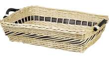 Corbeille osier rectangle nature : Trays, baskets