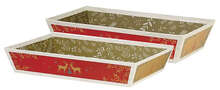 "Stags and fir trees" cardboard display tray : Trays, baskets
