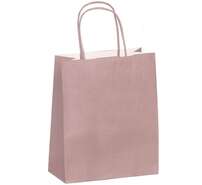 Sac papier Poignées torsadées ROSE Poudré : Bags