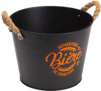 Round metal bucket : Trays, baskets