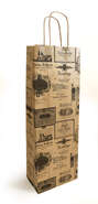 Kraft paper bag with wine bar motif : Bottles packaging
