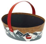 Cardboard "Chalet" hamper, oval  : Trays, baskets