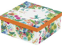 "Flowers & Hummingbirds" square gift box : Boxes
