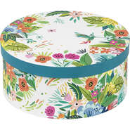 "Flowers & Hummingbirds" round gift box : Boxes