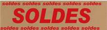 Paper banners printed with SALE/ SOLDES, horizontal : 