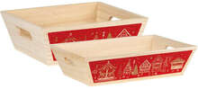 "Chalets" wooden display trays : Trays, baskets