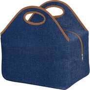 Sac isotherme rectangle bleu jeans / marron  : Bags