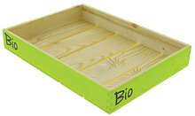 Green crate with "Bio" stamp : Trays, baskets