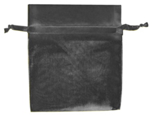 Organdy sachets with drawstring closure, black  : Bags