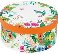 "Flowers & Hummingbirds" round gift box : Boxes
