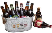 Metal bucket with beer design  : Trays, baskets