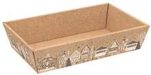 "Christmas Cottages" cardboard display tray : Trays, baskets