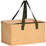 Cork rectangular isothermal cooler bag, 2 green straps  : Bags