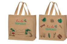 "Les iles tropicales" jute tote bags  : Bags