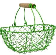 Panier Ovale Vert Avec anses rabattables  : Trays, baskets