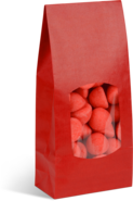 SOS bottom bags with red laid kraft window : Small bags