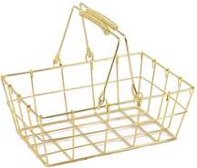 Rectangular golden metal basket "Royale" : Trays, baskets