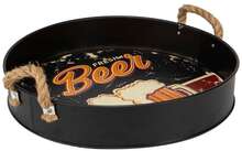 Black Round Metal Tray "Fresh Beer" : Trays & boards