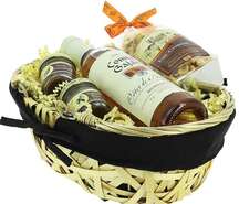 Oval Lined Wooden Basket : Trays, baskets