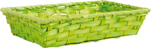 Colored bamboo wicker's basket green  : Trays, baskets