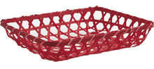 Red Bamboo Basket 26 x 20 x 5cm : Trays, baskets