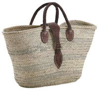 Moses basket style palm straw tote bag : Bags
