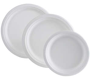 Product image Pack of 50 100% natural round plates
