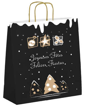 Product image Christmas kraft paper bags - chic black