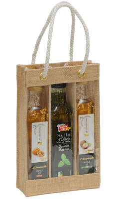 Product image Hessian bag for 3 bottles of olive oil