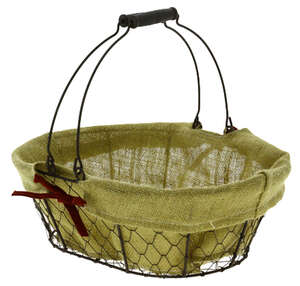 Product image Oval metal basket + jute